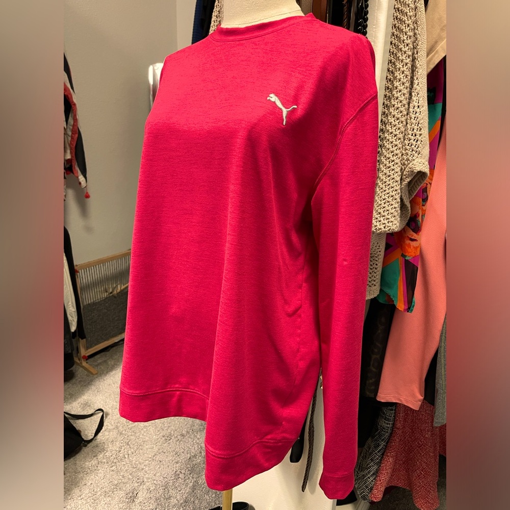 Puma Golf Cloudspun Crewneck Long Moisture Wicking Long Sleeve Shirt size Large - Picture 2 of 7